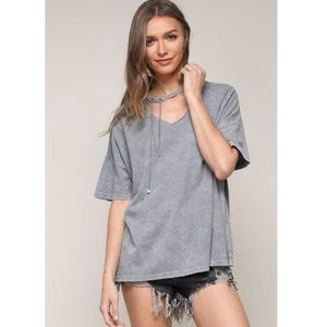 ✅Acid Wash Shirt with chain